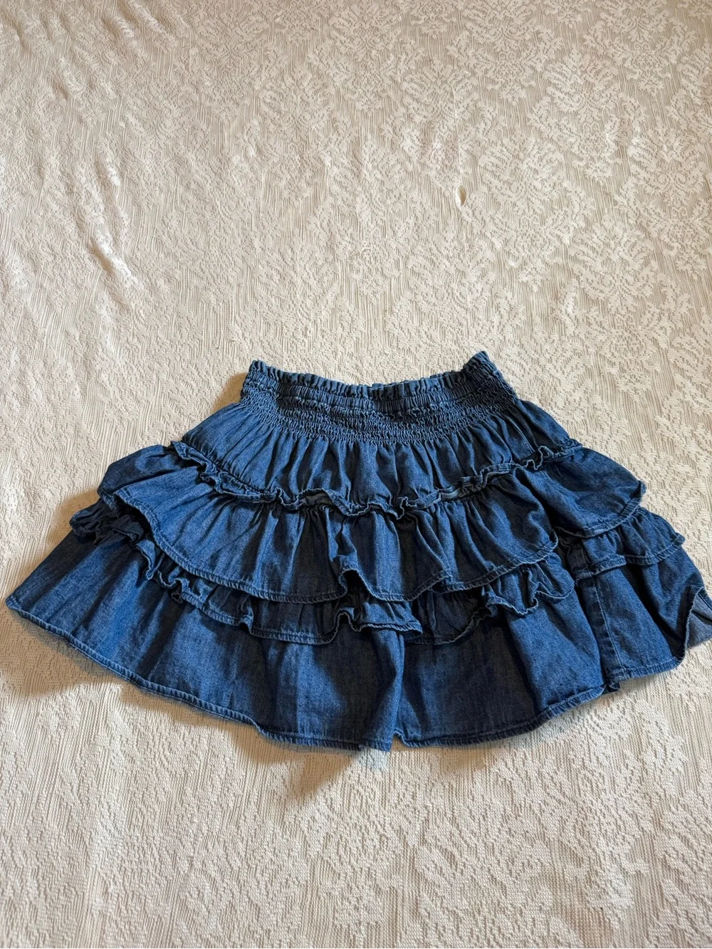 GAP X LoveShackFancy girls denim ruffle skirt - Picture 7 of 7